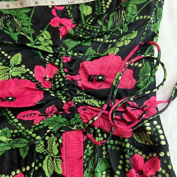 NWT’S Anthropology Maeve floral Rushing Pink & Green midi dress size 2 - Picture 13 of 16